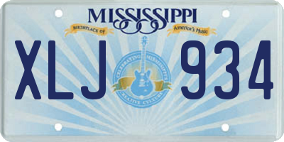 MS license plate XLJ934