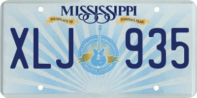 MS license plate XLJ935