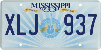 MS license plate XLJ937