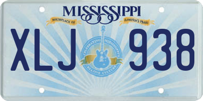 MS license plate XLJ938