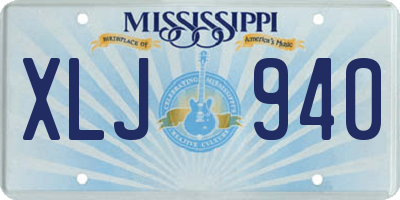 MS license plate XLJ940