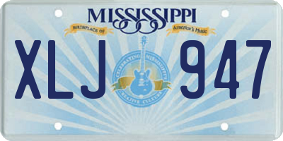 MS license plate XLJ947