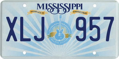 MS license plate XLJ957