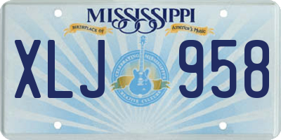 MS license plate XLJ958