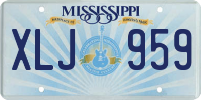 MS license plate XLJ959