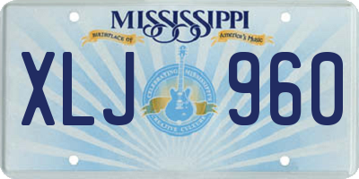MS license plate XLJ960