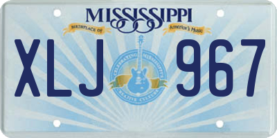 MS license plate XLJ967