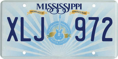 MS license plate XLJ972