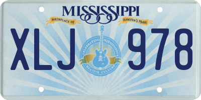 MS license plate XLJ978