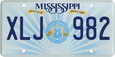 MS license plate XLJ982