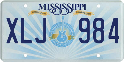 MS license plate XLJ984
