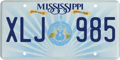 MS license plate XLJ985