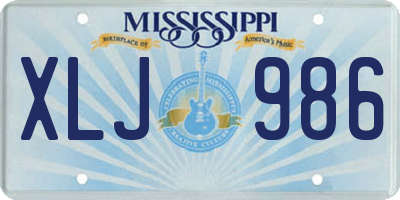 MS license plate XLJ986