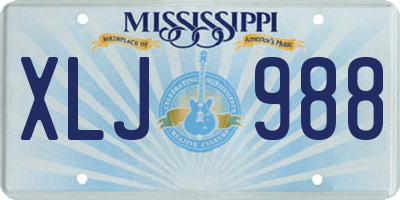 MS license plate XLJ988
