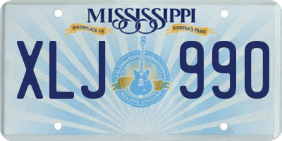 MS license plate XLJ990
