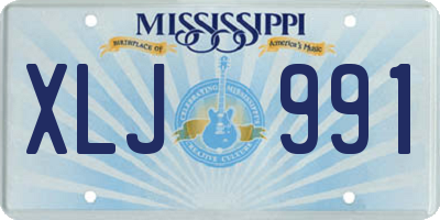 MS license plate XLJ991