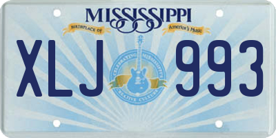 MS license plate XLJ993