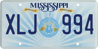 MS license plate XLJ994