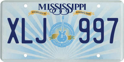 MS license plate XLJ997