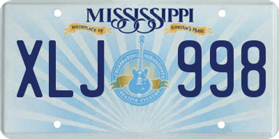 MS license plate XLJ998