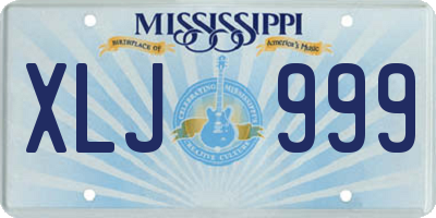 MS license plate XLJ999
