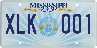MS license plate XLK001