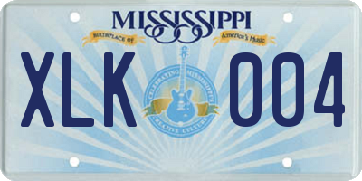 MS license plate XLK004