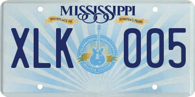 MS license plate XLK005