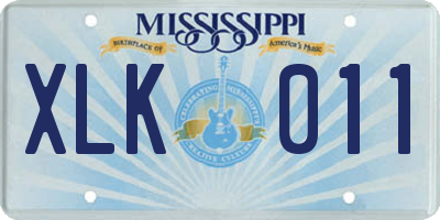 MS license plate XLK011