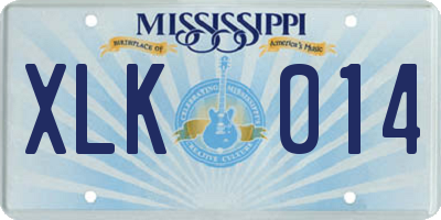 MS license plate XLK014