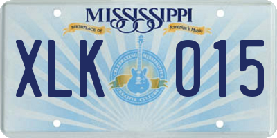 MS license plate XLK015