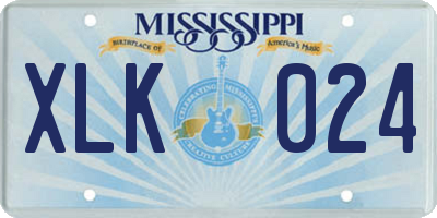 MS license plate XLK024