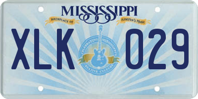 MS license plate XLK029