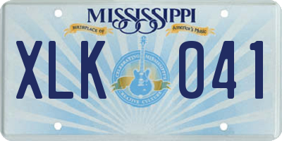 MS license plate XLK041