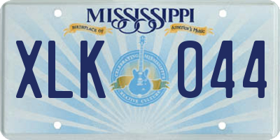 MS license plate XLK044
