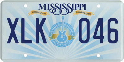 MS license plate XLK046