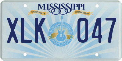 MS license plate XLK047