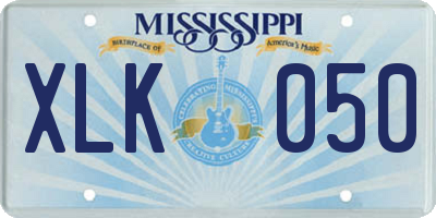MS license plate XLK050