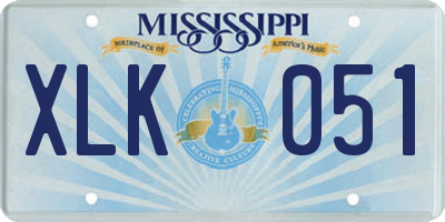 MS license plate XLK051