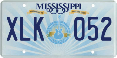 MS license plate XLK052