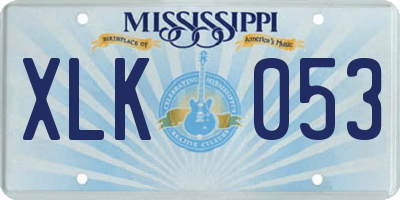MS license plate XLK053