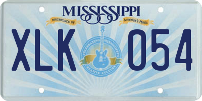 MS license plate XLK054
