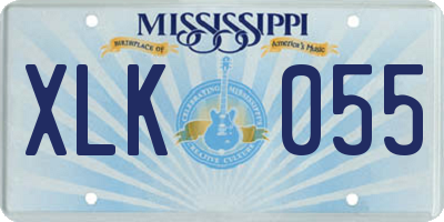 MS license plate XLK055