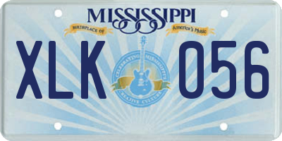 MS license plate XLK056