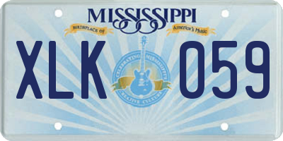 MS license plate XLK059