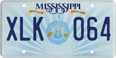 MS license plate XLK064