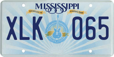 MS license plate XLK065