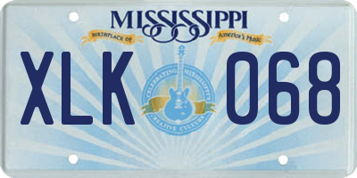 MS license plate XLK068
