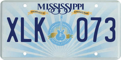 MS license plate XLK073