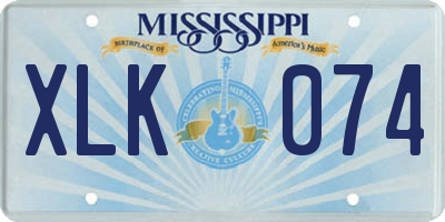 MS license plate XLK074